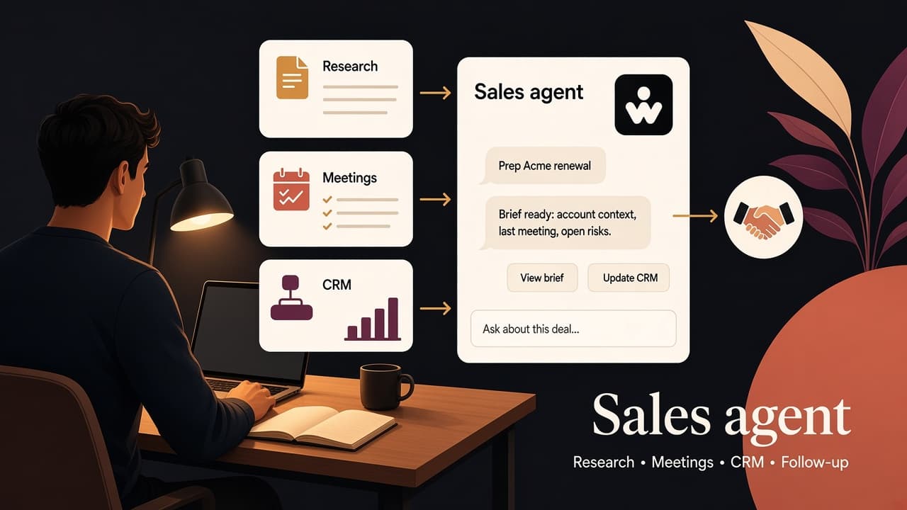 Agentic AI for sales — research, meetings, CRM, and follow-up without the copy-paste loop
