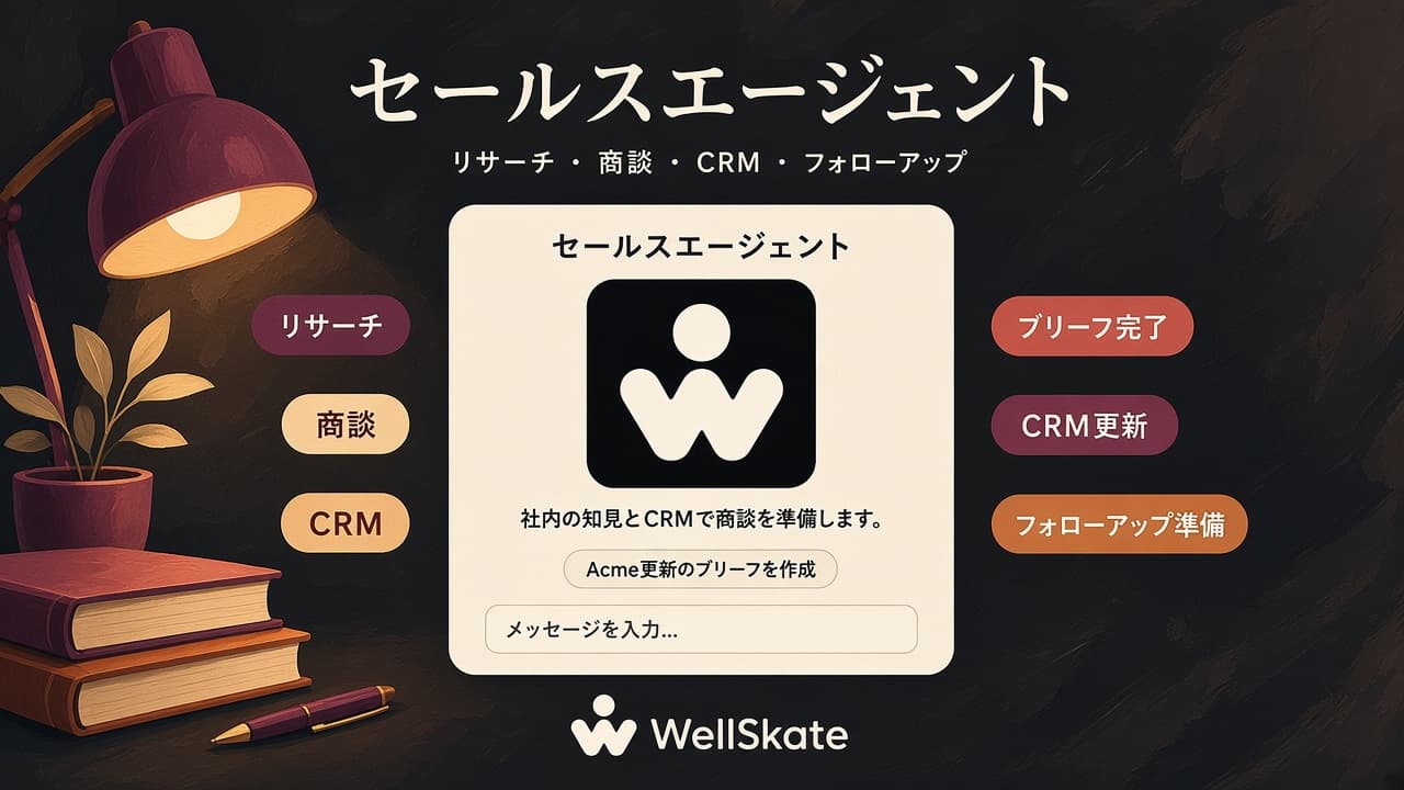 営業活動のエージェント型AI — コピー&ペーストなしで進むリサーチ、商談、CRM、フォローアップ